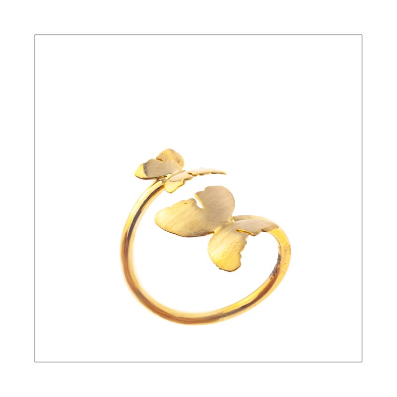دستبند انگشتر طلایی پروانه